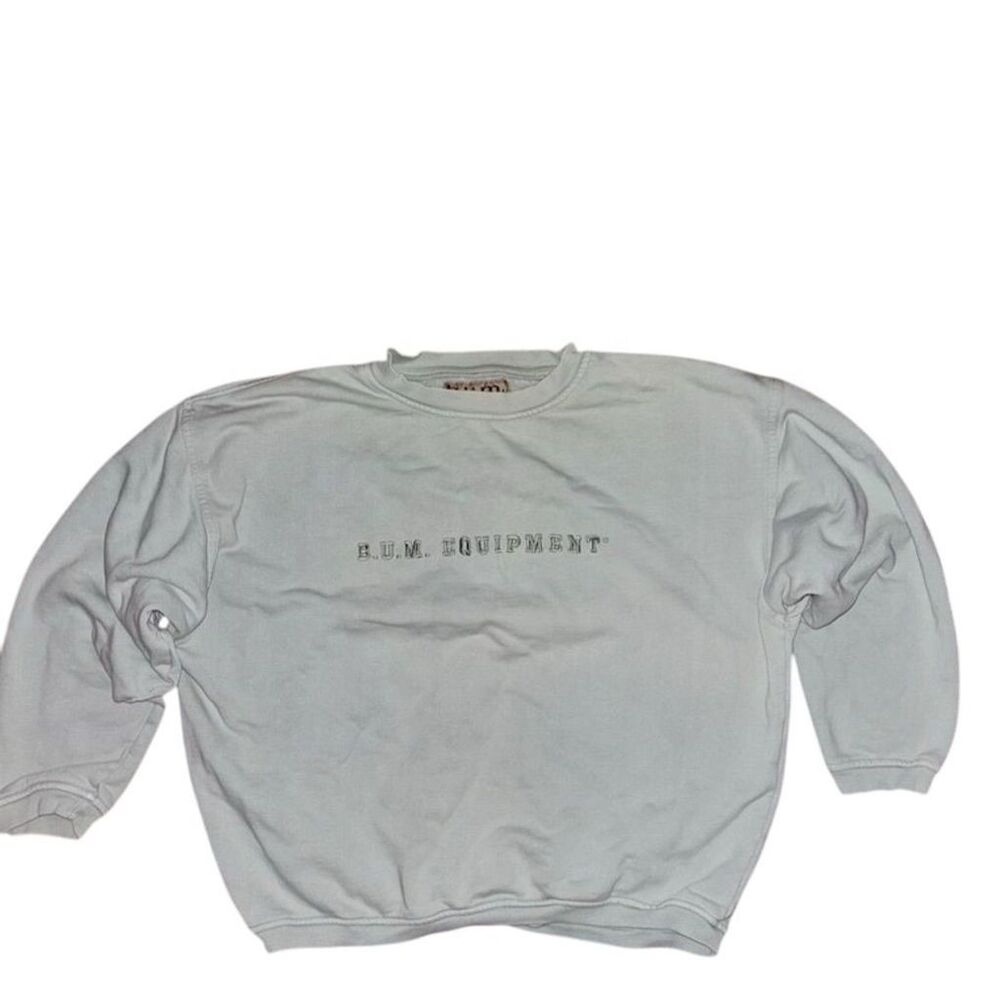 Vintage B.U.M. Equipment Men's sage Standard Pullover Sweatshirt Size L
